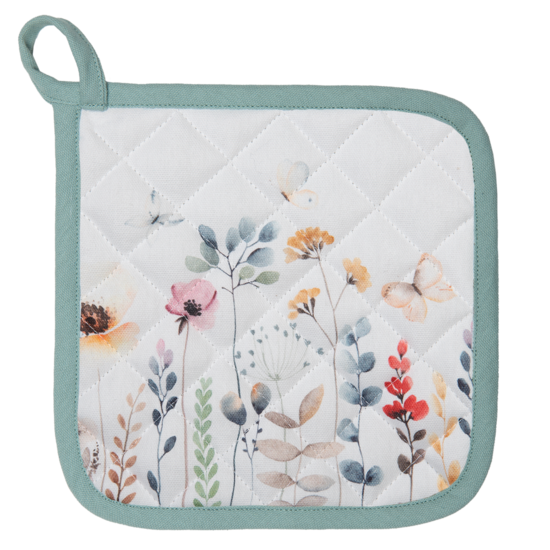 FOB45 Pannenlap Wit, Groen 20*20 cm 20*20 cm Wit | FOB45 | Clayre & Eef