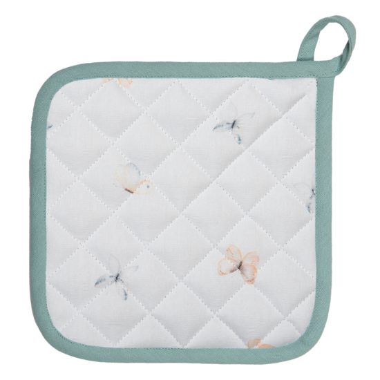 FOB45 Pannenlap Wit, Groen 20*20 cm 20*20 cm Wit | FOB45 | Clayre & Eef 1
