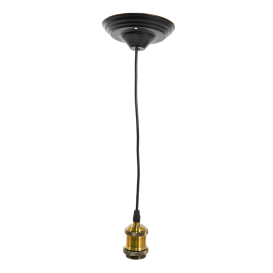 5LL-95GO Snoerpendel Goudkleurig, Zwart 150 cm E27/max 1*60W 150 cm E27/max 1*60W Goudkleurig | 5LL-95GO | Clayre & Eef