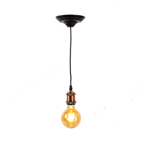 5LL-95R Snoerpendel Rood, Zwart 150 cm E27/max 1*60W 150 cm E27/max 1*60W Rood | 5LL-95R | Clayre & Eef 1