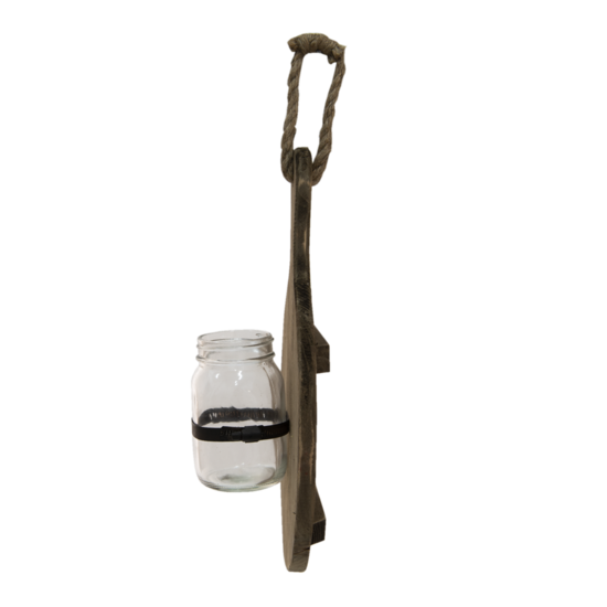 6H2117 Glazen Vaasjes in Houder Broodplank Bruin 27*13*38 cm 27*13*38 cm Bruin | 6H2117 | Clayre & Eef 2