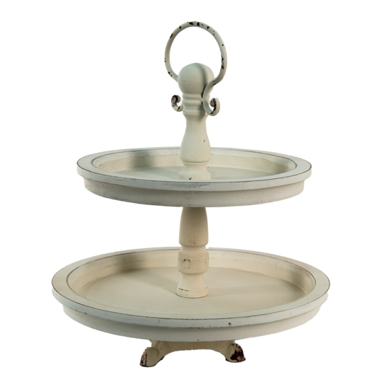 6H2079 Etagère 2 laags Creme ø 30*36 cm ø 30*36 cm Creme | 6H2079 | Clayre & Eef 1