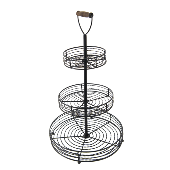 6Y4687 Etagère 3 laags Zwart ø 34*59 cm ø 34*59 cm Zwart | 6Y4687 | Clayre & Eef 1