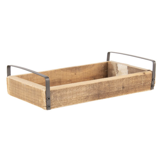 Clayre &amp; Eef   | Decoratief Dienblad set van 3 Bruin 35x20x5 / 30x15x5 / 25x10x5 cm | 6H2008