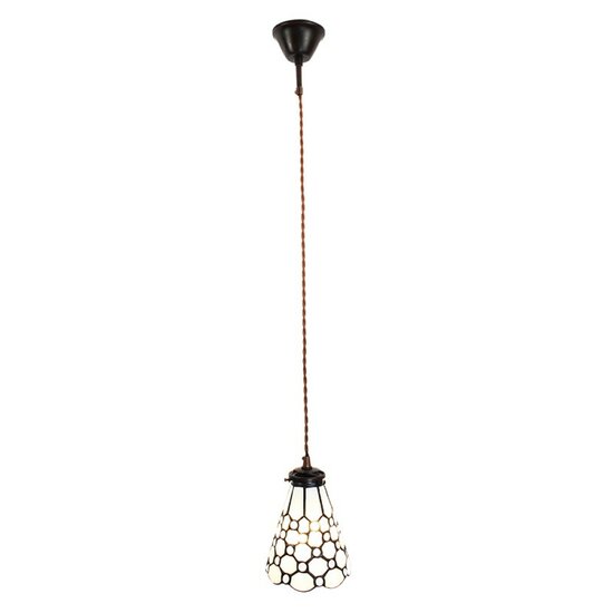5LL-6198 Hanglamp Tiffany Wit &oslash; 15*115 cm E14/max 1*25W &oslash; 15*115 cm E14/max 1*25W Wit | 5LL-6198 | Clayre &amp; Eef