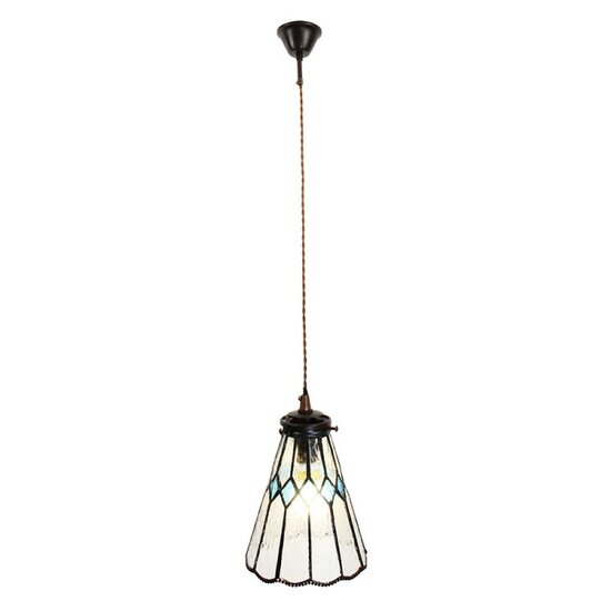 Clayre & Eef | Hanglamp Tiffany Transparant ø 15x115 cm E14/max 1x40W | 5LL-6195