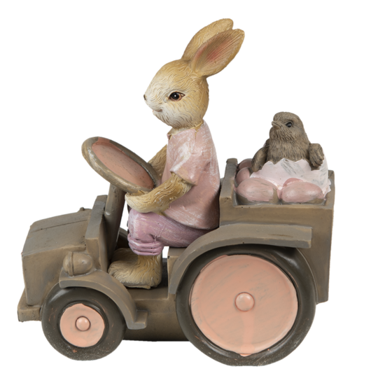 Clayre & Eef | Decoratie Konijn Roze, Beige 13x7x12 cm | 6PR3554