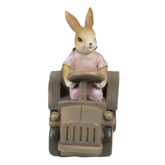 Clayre & Eef | Decoratie Konijn Roze, Beige 13x7x12 cm | 6PR3554