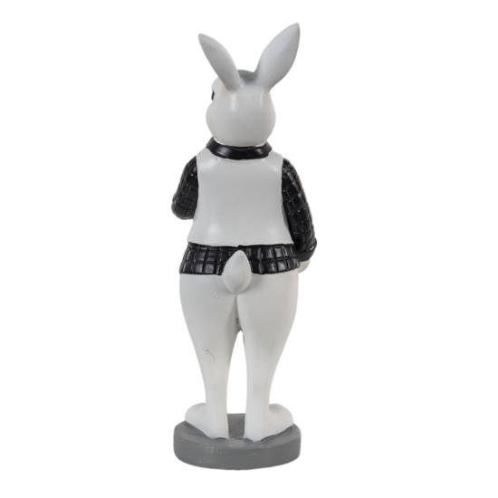 Clayre & Eef | Decoratie Beeld Konijn Zwart, Wit 7x7x20 cm | 6PR3580
