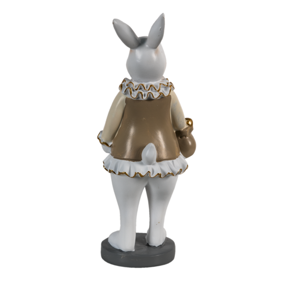 Clayre & Eef | Decoratie Beeld Konijn Beige, Wit 10x8x25 cm | 6PR3583