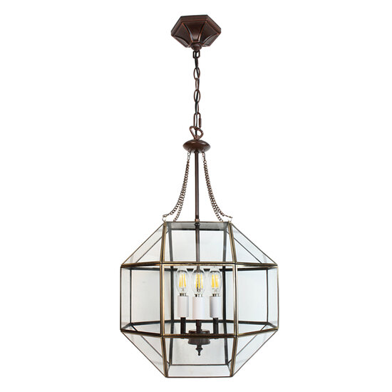 Clayre & Eef | Hanglamp Transparant 30x30x170 cm E14/max 3x40W | 5LL-9341