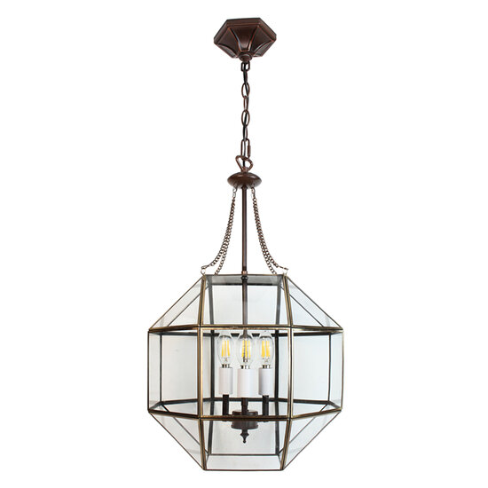 Clayre & Eef | Hanglamp Transparant 35x35x180 cm E14/max 3x40W | 5LL-9342