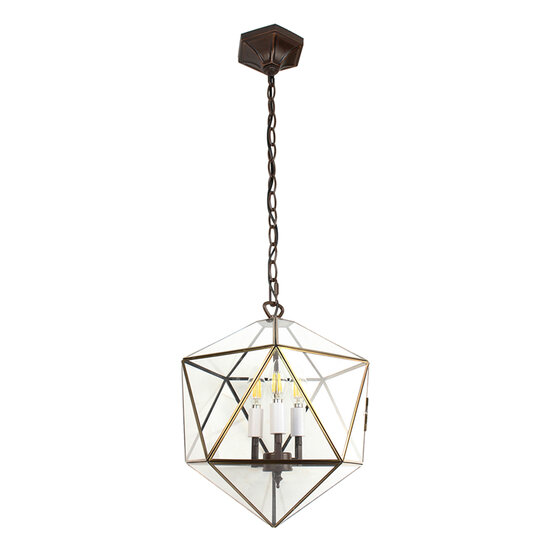 Clayre & Eef | Hanglamp Transparant 35x35x140 cm E14/max 3x40W | 5LL-9345