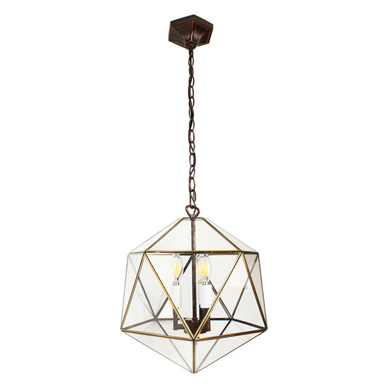 Clayre & Eef | Hanglamp Transparant 35x35x140 cm E14/max 3x40W | 5LL-9345