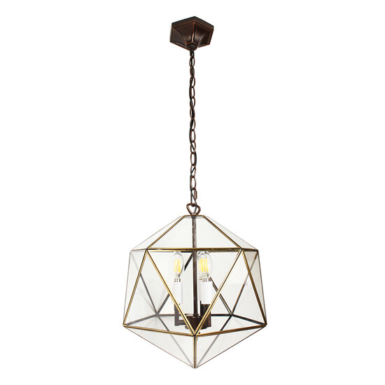 Clayre & Eef | Hanglamp Transparant 40x40x145 cm E14/max 3x40W | 5LL-9346