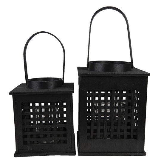 Clayre & Eef | Windlicht Zwart 19x19x25 cm | 6RO0579L
