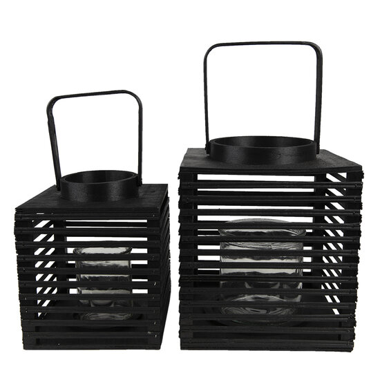 Clayre & Eef | Windlicht Zwart 21x21x25 cm | 6RO0586L