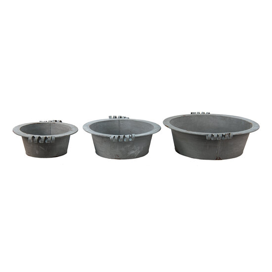 Clayre & Eef | Decoratie schaal Grijs (3) ø 36x11 / ø 30x10 / ø 24x9 cm | 6Y4648