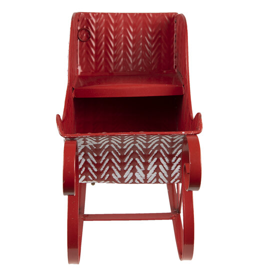 Clayre &amp; Eef   | Kerstdecoratie Slee Rood, Wit 32x15x24 cm | 6Y4708