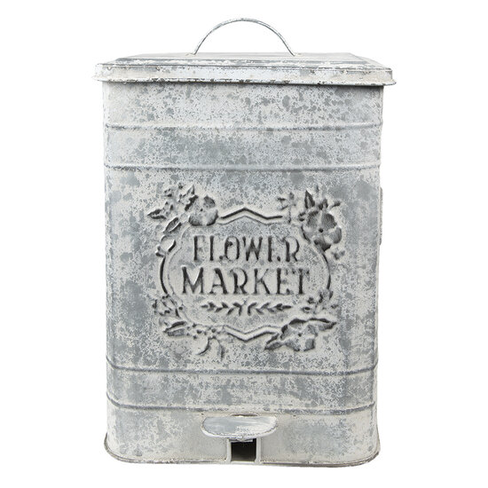 Clayre & Eef | Pedaalemmer Grijs 26x26x36 cm | 6Y4776