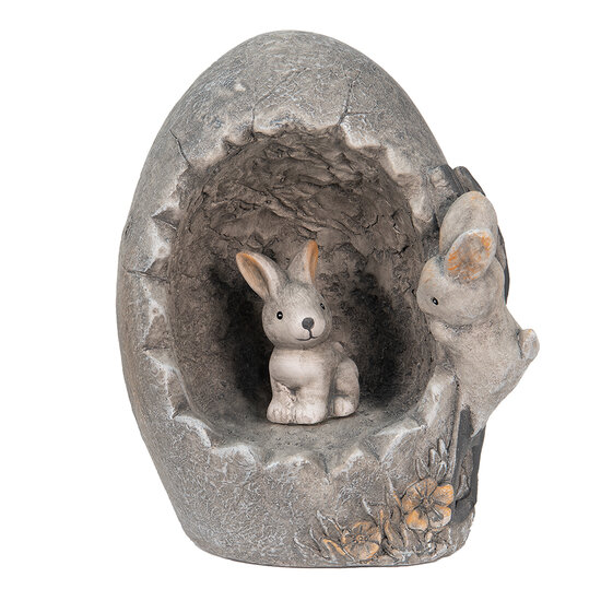 Clayre &amp; Eef   | Decoratie Ei Grijs 22x18x27 cm | 6MG0022