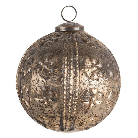 Clayre & Eef | Kerstbal Goudkleurig ø 12*12 cm | 6GL3201