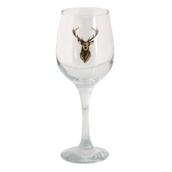 Clayre & Eef | Wijnglas Transparant, Bruin ø 7x21 cm / 300 ml | 6GL4086