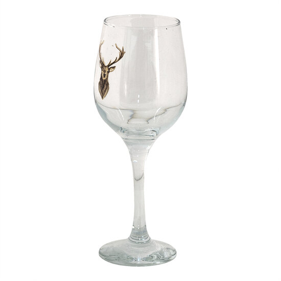 Clayre & Eef | Wijnglas Transparant, Bruin ø 7x21 cm / 300 ml | 6GL4086
