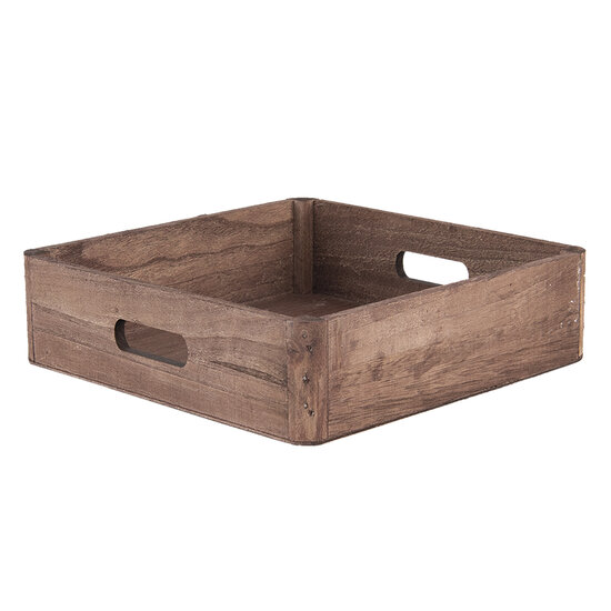Clayre & Eef | Decoratief Dienblad set van 3 Bruin 24x24x6 / 20x20x6 / 16x16x6 cm | 6H2006