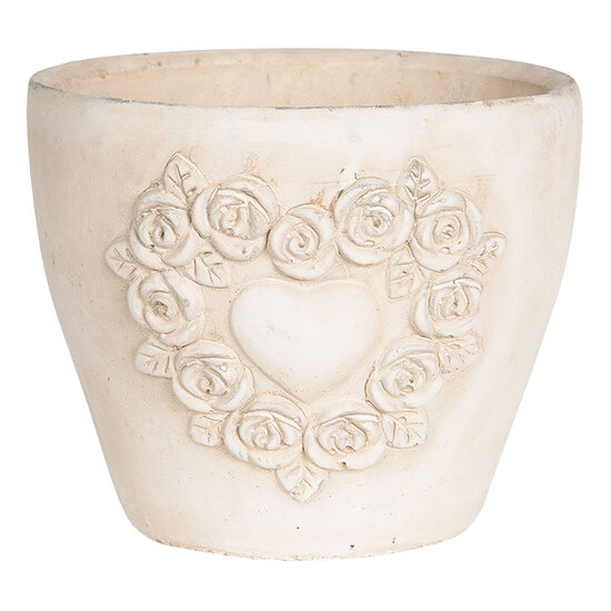 Clayre & Eef | Bloempot Binnen Wit 17x17x15 cm | 6TE0278M