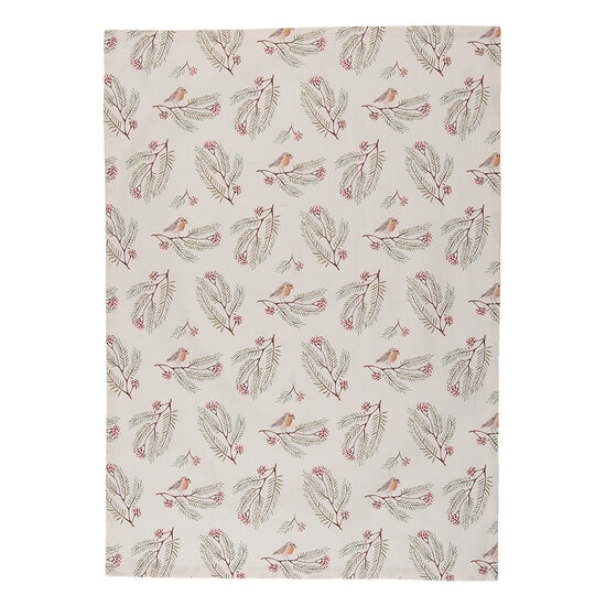 Clayre & Eef | Theedoek Beige, Groen, Rood 50x70 cm | VGP42