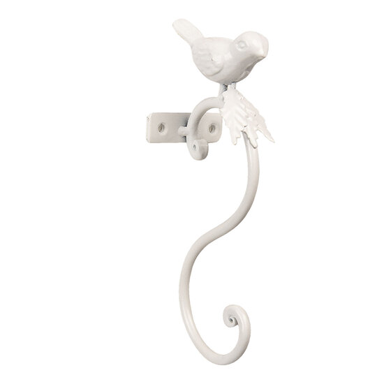 Clayre & Eef | Wandhaak Vogel Wit 4x7x19 cm | W40389W