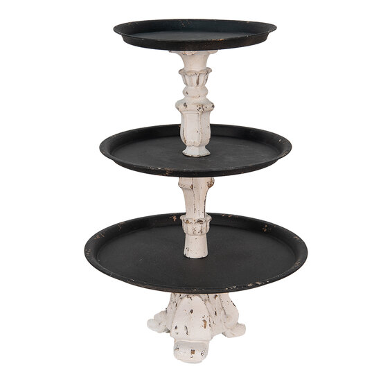 Clayre & Eef | Etagère 3 laags Zwart ø 43x62 cm | 65101