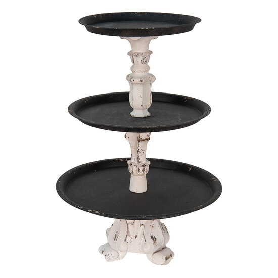Clayre & Eef | Etagère 3 laags Zwart ø 43x62 cm | 65101