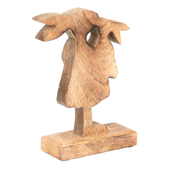 Clayre & Eef | Decoratie Beeld Konijn Bruin, Roze 15x6x22 cm | 6H2152