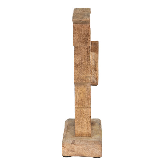 Clayre & Eef | Decoratie Beeld Konijn Bruin, Blauw 12x6x22 cm | 6H2153