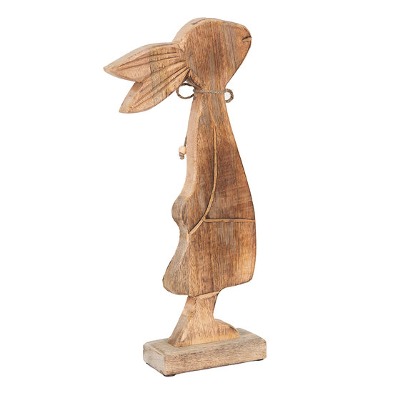 Clayre & Eef | Decoratie Beeld Konijn Bruin, Wit 18x6x40 cm | 6H2155