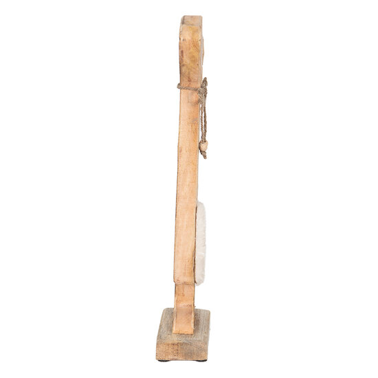 Clayre & Eef | Decoratie Beeld Konijn Bruin, Wit 18x6x40 cm | 6H2155