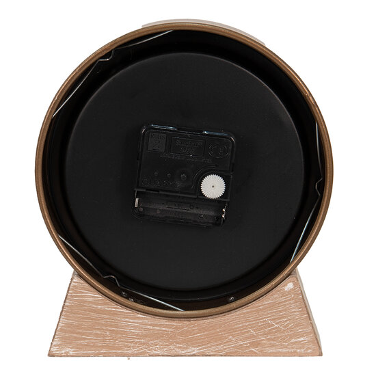 Clayre & Eef | Tafelklok Goudkleurig Bruin 17x4x20 cm / 1xAA | 6KL0749