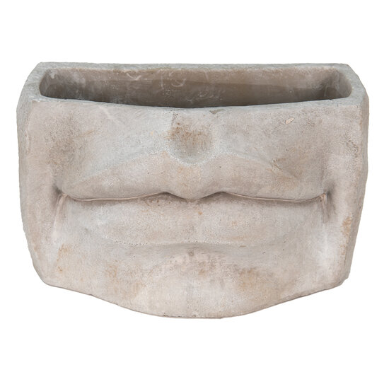 Clayre & Eef | Bloempot Binnen Mond Grijs 26x16x16 cm | 6TE0389L