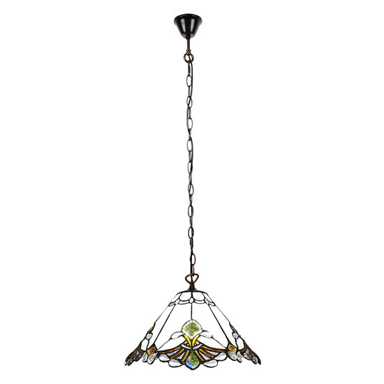 Clayre & Eef | Hanglamp Tiffany Beige, Bruin ø 31x107 cm E27/max 1x60W | 5LL-6184