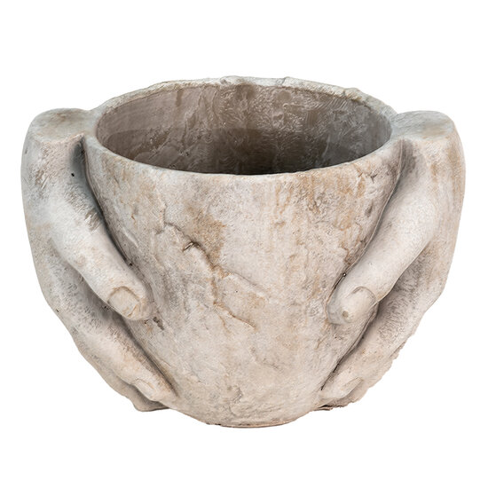 Clayre & Eef | Bloempot Binnen Grijs 25x18x17 cm | 6TE0391L