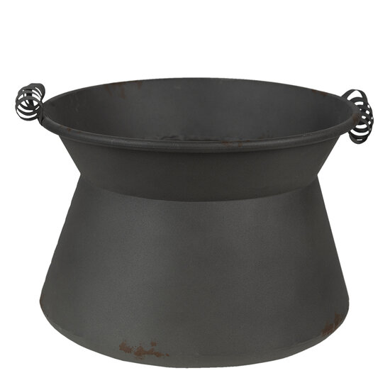 Clayre & Eef | Bloempotten Binnen Set van 2 Grijs ø 28x20 cm / ø 22x16 cm | 6Y4649