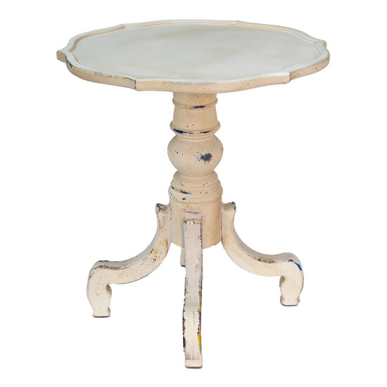 Clayre & Eef | Bijzettafel Wit ø 65x73 cm | 5H0537