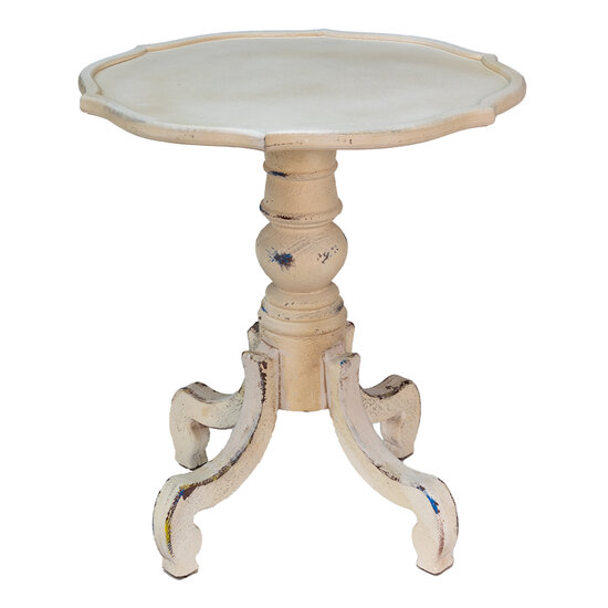 Clayre & Eef | Bijzettafel Wit ø 65x73 cm | 5H0537