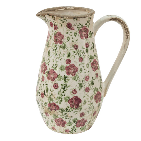 Clayre & Eef | Decoratieve Schenkkan Roze, Beige 20x14x25 cm | 6CE1442M