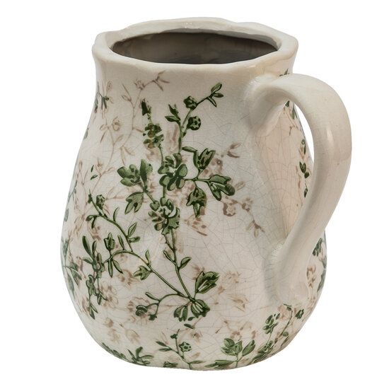Clayre & Eef | Decoratieve Schenkkan Groen Beige 16x13x15 cm | 6CE1458M