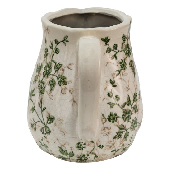 Clayre & Eef | Decoratieve Schenkkan Groen Beige 16x13x15 cm | 6CE1458M
