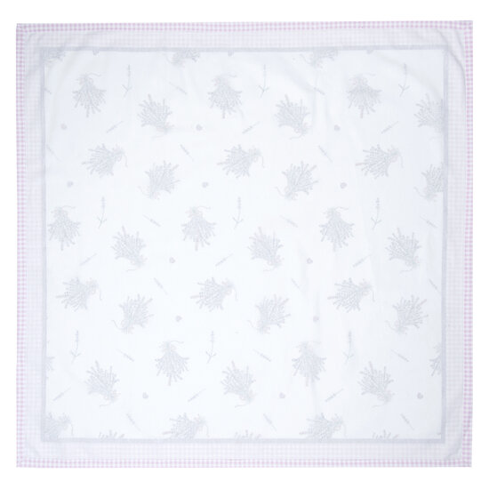 Clayre & Eef | Vierkant Tafelkleed Wit, Groen, Paars 100x100 cm | LAG01