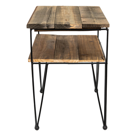 Clayre & Eef | Bijzettafel Bruin 38x26x36 cm | 65093